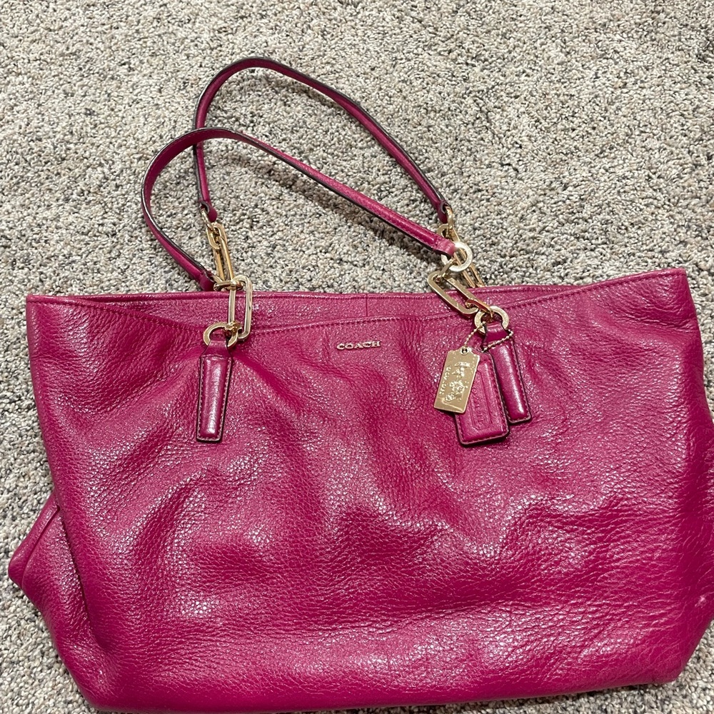Coach Fuchsia Leather Tote Bag